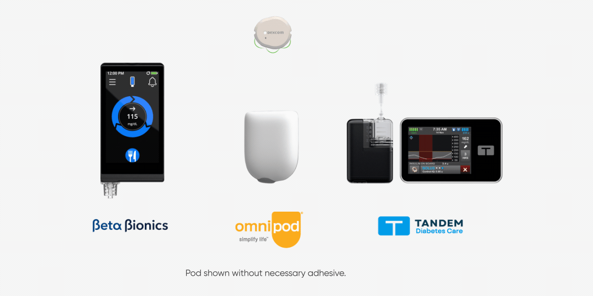 partner logos and devices for beta bionics, omnipod, tandem