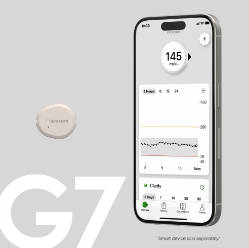 smart phone and dexcom g7 sensor